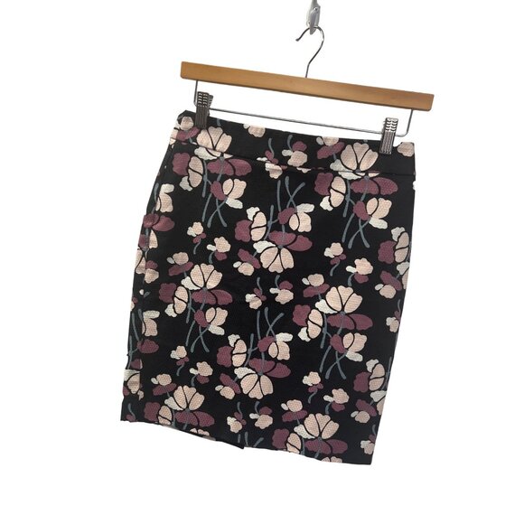 Ann Taylor Factory Petite Floral Cotton Textured Pencil Skirt - Picture 1 of 7